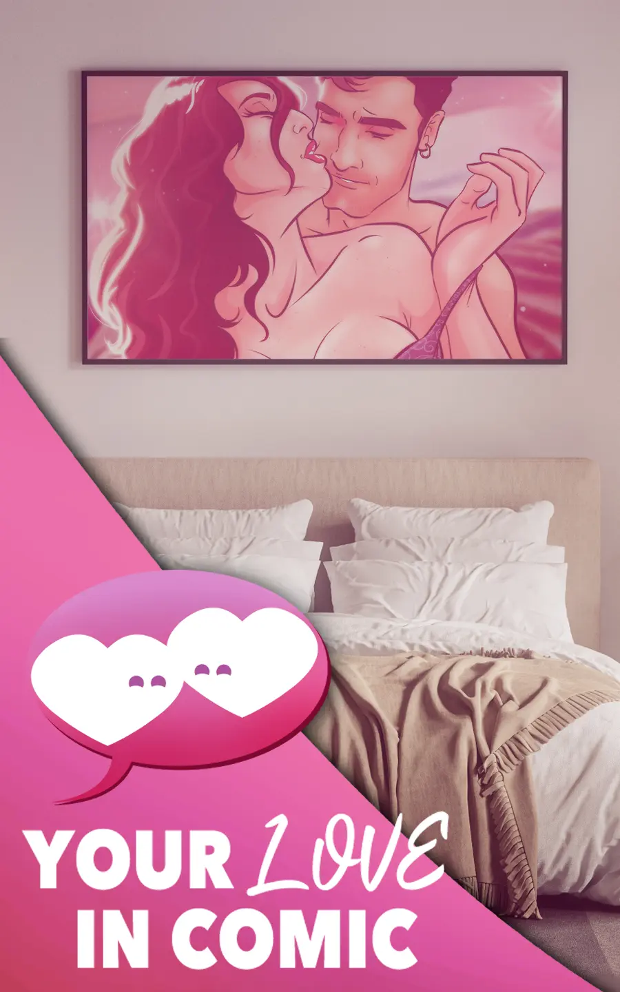 Tu Amor en cómic - Ilustración personalizada de pareja sensual - Regalos románticos - regalos eróticos - ilustración erótica - Ejemplo 5-min